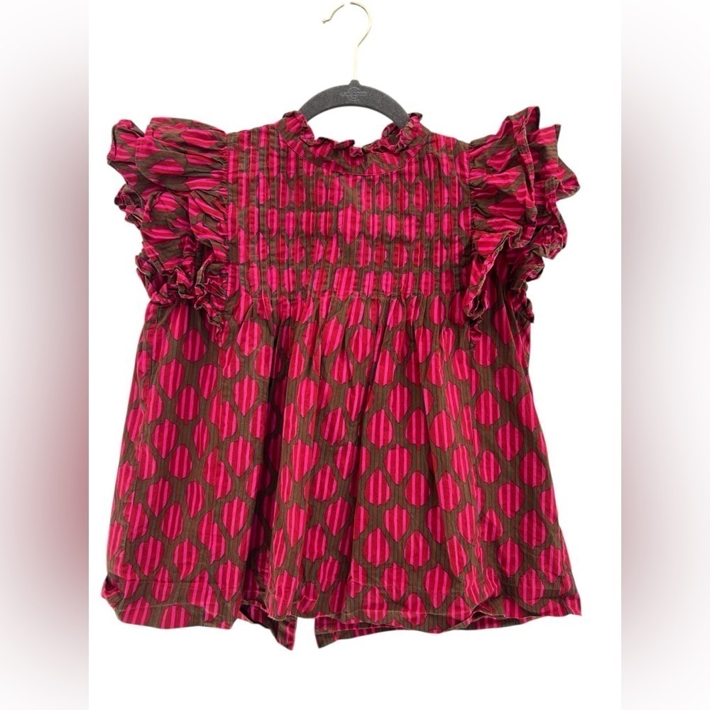OLIPHANT PINTUCK RUFFLE BLOUSE - Picture 4 of 10
